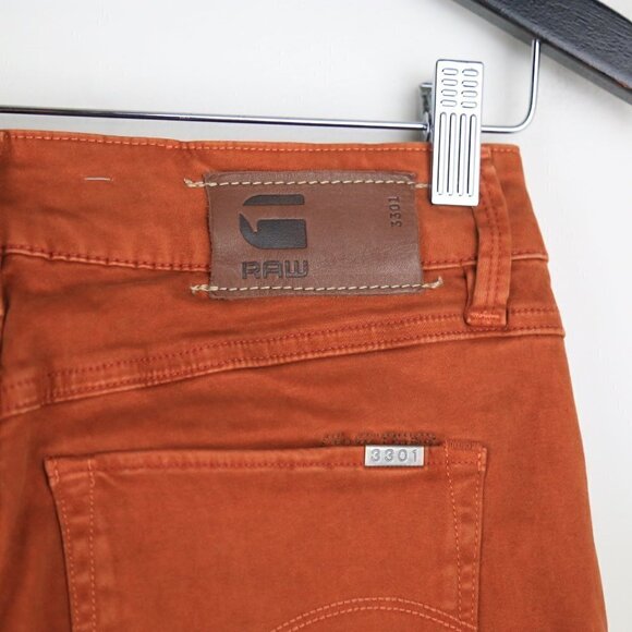 G-star Raw 3301 Orange Skinny Super Slim Fit Jeans Size W26 L34 - Picture 8 of 8